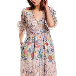 Banjanan - Aubree Dress Dawn Chorus Crystal Rose Large